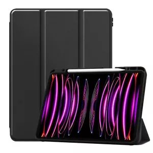 For iPad Pro 6th 5th 4th Gen 12.9 in Case Leather Stand Smart Cover w/Pen Holder - Picture 1 of 10