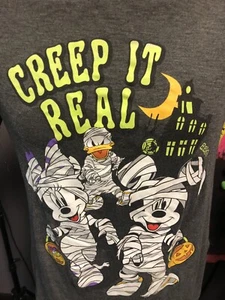Camiseta Mickey & Minnie Mouse Pato Donald Momia Disney Halloween Gris Damas XL - Imagen 1 de 9