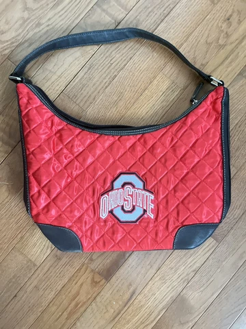 Ohio State Buckeyes Logo Quilted Red Purse Tote Bag Handbag 13x8.5” Cover