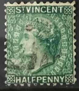 ST VINCENT 1884 HALF PENNY GREEN SG 42 VERY FINE USED - Foto 1 di 1