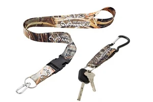 RealTree Max-4 Camo Neck Lanyard With Quick Release & Snow Camo Key-Ring Combo - Picture 1 of 12