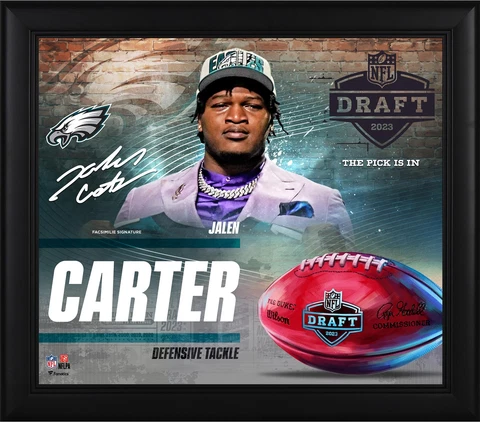 Jalen Carter Philadelphia Eagles Framed 15" x 17" 2023 NFL Draft Cover