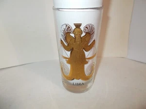 Vintage Gold Libra Zodiac Glass Tumbler Highball 5 1/2" TALL 10oz. - Picture 1 of 4