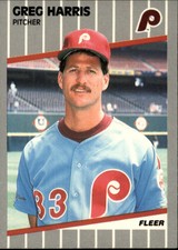 1989 Fleer Philadelphia Phillies Baseball Card #570 Greg A. Harris