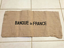 Ancien sac à billets Banque de France en toile de jute