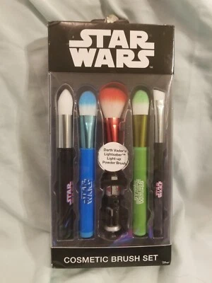Star Wars Disney Cosmetic Brush Set of 5 includes a Light-up Darth Vader Light - Image 1 of 4