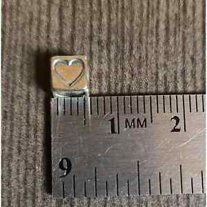 Sterling Silver Square Beads for Jewelry Making HEART
