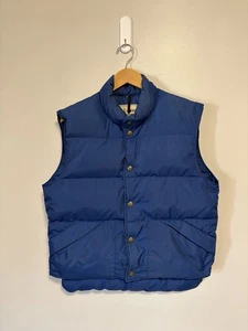 Vintage LL Bean Goose Down Puffer Vest Blue Quilted Outdoors Men’s Medium - Picture 1 of 7