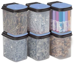 Buddeez Bits and Bolts Storage Containers with Blue Lids , 8 Pack - Picture 1 of 6