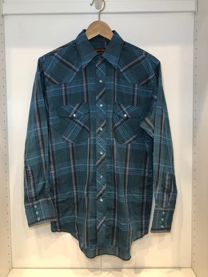 Camisa a Presión De Colección M Rustler X Colas Largas Cuadros Vaquero Occidental Perla Rodeo 15 32/33 Foto 1 de 3