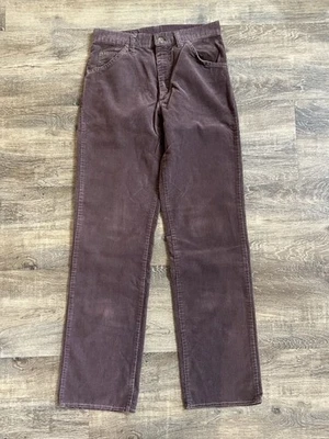 Pantalones de pana Lee vintage 28x32 ciruela tiro medio rectos años 60 70 80 retro MCM Foto 1 de 4