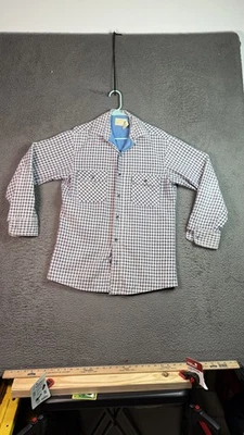 Camisa Fieldmaster Vintage Para Hombre Talla Alta Azul Gris Rojo Franela Acolchada a Cuadros Años 70 Foto 1 de 4