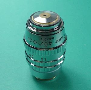 Nikon Fluor 40/1,3 Öl 160/0,17 Mikroskop Objektiv Objektiv mit Blende Trödel Teile - Bild 1 von 4