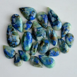 Lote de 20 piezas 271 quilates de piedras preciosas sueltas de azurita natural cabujón 33x13-17x10 mm #R-13387 - Imagen 1 de 6