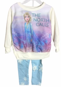  Disney Frozen 11 Kleinkind Größe 2T Elsa der Norden ruft Sweatshirt & Leggings  - Bild 1 von 6