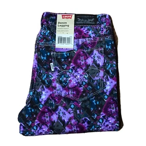 Levis Pants Girls 12 Regular Purple Geoisle Denim Leggings Skinny Stretch NWT - Picture 1 of 9