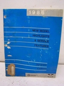 NOS MOPAR CHRYSLER DODGE 86 1986 NEW MODEL HIGHLIGHTS SERVICE MANUAL - Picture 1 of 1