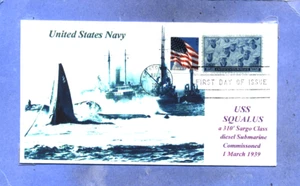 USS SQUALUS SS-192 Lost Submarine Blue Recovery Photo Cachet Naval First Day PM - Picture 1 of 1