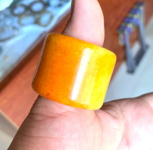 Exquisito anillo de pulgar llave inglesa hecha a mano jade topacio jade 12-13# - Imagen 1 de 6