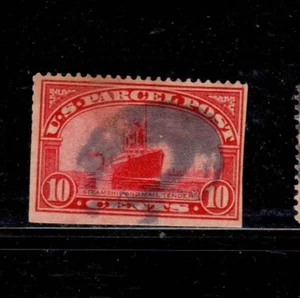 #Q6 1913 10 CENT STEAM SHIP & MAIL TENDER FANCY CANCEL F-VF USED b - Picture 1 of 1