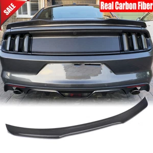 For Ford Mustang Shelby Coupe 2015-20 Real Carbon Fiber Rear Trunk Spoiler Wing - Picture 1 of 12