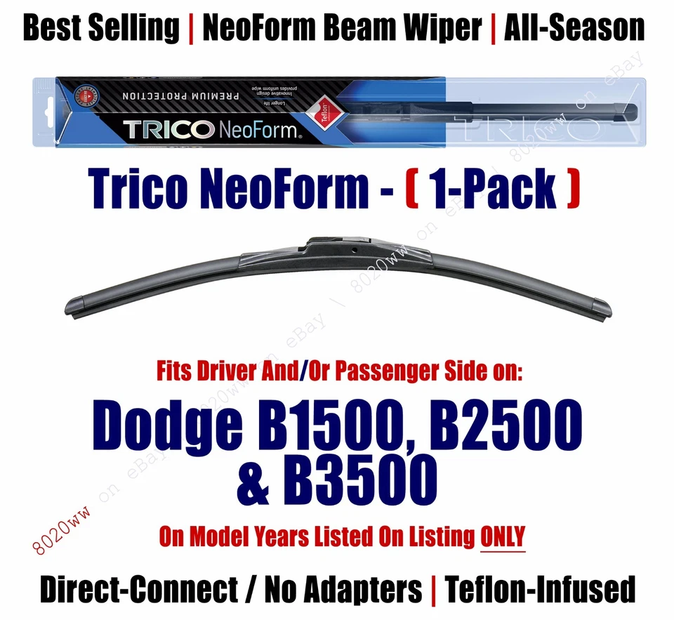 Super Premium NeoForm Wiper (Qty 1) fits 1996-1998 Dodge B1500/B2500/B3500 16180 - Image 1 of 1