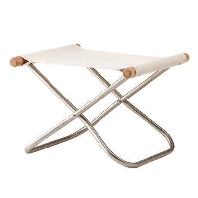 Silla Reposapiés Nychair X Otomana Takeshi Nii Diseño Plegable Blanco Madera Natural Foto 1 de 4