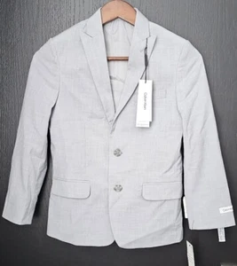 Calvin Klein  Boys'  Blazer Suit Jacket  Slim Fit 2-Button Silver Metal Size 10R - Picture 1 of 8