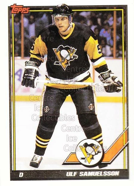 1991-92 Pittsburgh Penguins Foodland Stickers #10 Ulf Samuelsson - Image 1 of 1