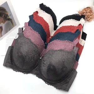 Sexy Full Coverage Underwired padded Lace Embroidery Plus Size Firm Support Bra - Picture 1 of 33