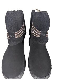 BOTAS DE MODA DE MUJER MUK LUKS FLEXI MONTAUK DE TRACCIÓN PLANA AL TOBILLO TALLA US8 Negra - Imagen 1 de 5