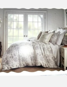 DISCONTINUED WAMSUTTA Vintage Dinan QUEEN Linen Cotton Floral Comforter Set - Picture 1 of 5