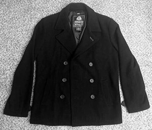 American Rag Mens Double-Breasted Black Peacoat, Size Small - Picture 1 of 3