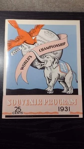 World Series Program 1931 Cardinals / Athletics. Robert Opie REPRINT 169/1000 - Picture 1 of 3