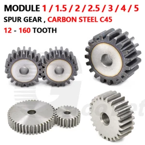 Spur Gear Steel C45 Mod 1 1.5 2 2.5 3 4 5 Flat 12 Tooth - 160 Tooth Motor Pinion - Picture 1 of 273