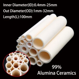 99% Aluminiumoxid Keramik Rohr 100 mm Thermoelement Schutz Kurzschlauch Isolierung - Bild 1 von 8