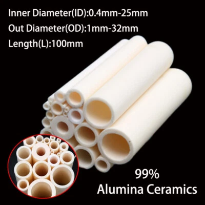 99% Alumina Ceramic Tube 100mm Thermocouple Protection Short Tubing Insulating - Image 1 of 4