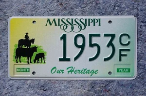 Mississippi FARM License Plate - OUR HERITAGE # 1953 - Picture 1 of 3