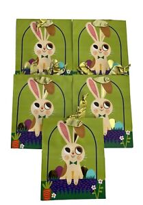 5 Pack of Spritz Easter Bunny Gift Bags, 10in x 8in, Easter Gifts & Décor - New