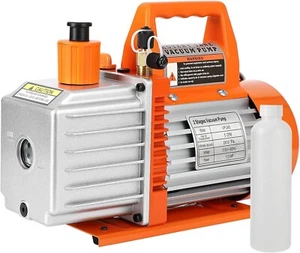 5CFM 1/2HP 2stage Rotary Vane Vacuum Pump Air Conditioner Refrigerant HVAC w/Oil - Picture 1 of 7