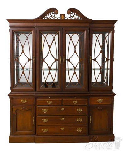 55671EC: STONELEIGH Mahogany 4 Door Breakfront China Cabinet Cover