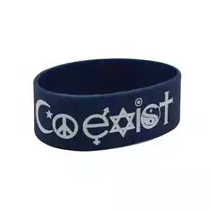 "Coexist" Bracciale Silicone Blu - Foto 1 di 1