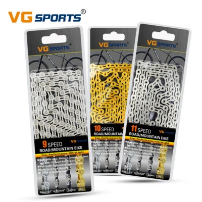 Bicycle Chain VG Sports 8/9/10/11 Speed MTB Road Bike Half Hollow Chain Gold - Image 1 of 4