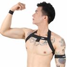 Mens Sexy Harness Muscle Body Chest Arm Belt + Wrist Band Elastic Shoulder Strap