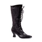 BLACK or WHITE 2.5" HEEL KNEE HI BOOT. POINTY TOE-LACE UP WOMEN'S Sz  6 7 8 9 10