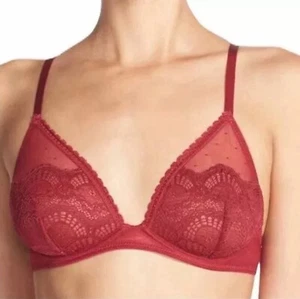 Sujetador Intimately Free People 36C Floral Encaje Triángulo Con Aros Malla Rojo Transparente - Imagen 1 de 10