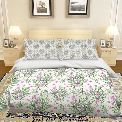 3D Flower Flora Pattern Quilt Cover Set Bedding Sets Pillowcases Queen 7 - Image 1 of 4