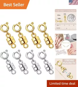 Sturdy Stainless Steel Magnetic Clasps for Effortless Necklace Bracelet Closure - Picture 1 of 8