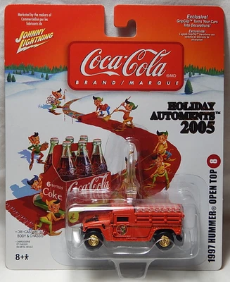 1997 Hummer Open Top Johnny Lightning Coca Cola Holiday Automents Christmas - Image 1 of 4