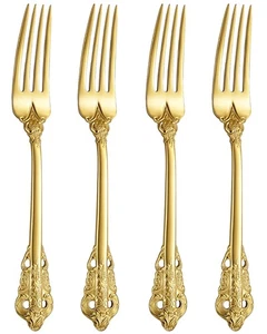 Luxus Tafelgabel, 4er Set, 18/10 Edelstahl, 8 Zoll, Spülmaschinenfest... - Bild 1 von 9